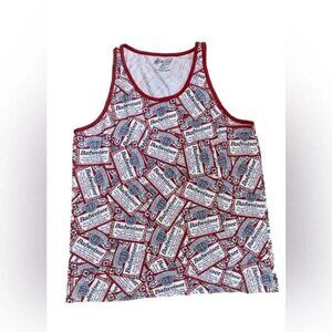 Men’s Budweiser Tank Top Red Blue White Size Medium 38/40 Sleeveless